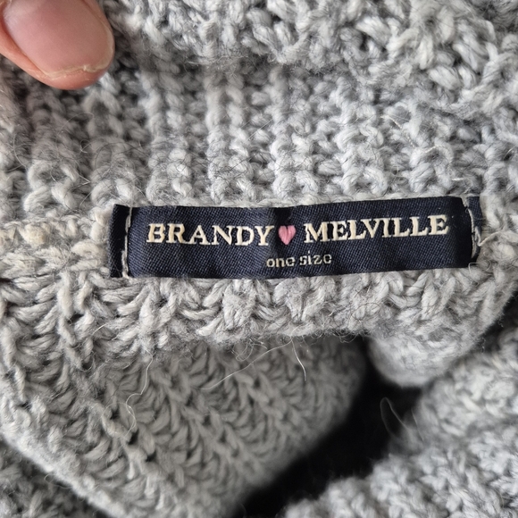Brandy Melville Womens Soft Grey Italian Lana Wool Blend Knit Sweater Size Large - Picture 3 of 4